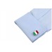 Butoni camasa argintii cu model steagul Italiei